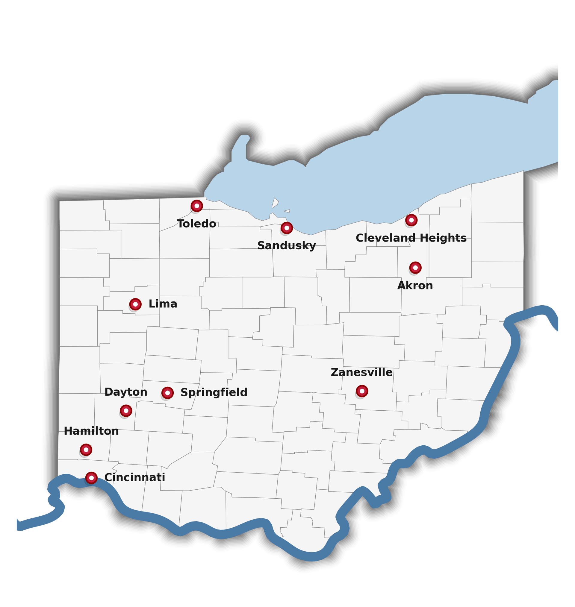 Map of Ohio communities participating in the Housing Ohio program