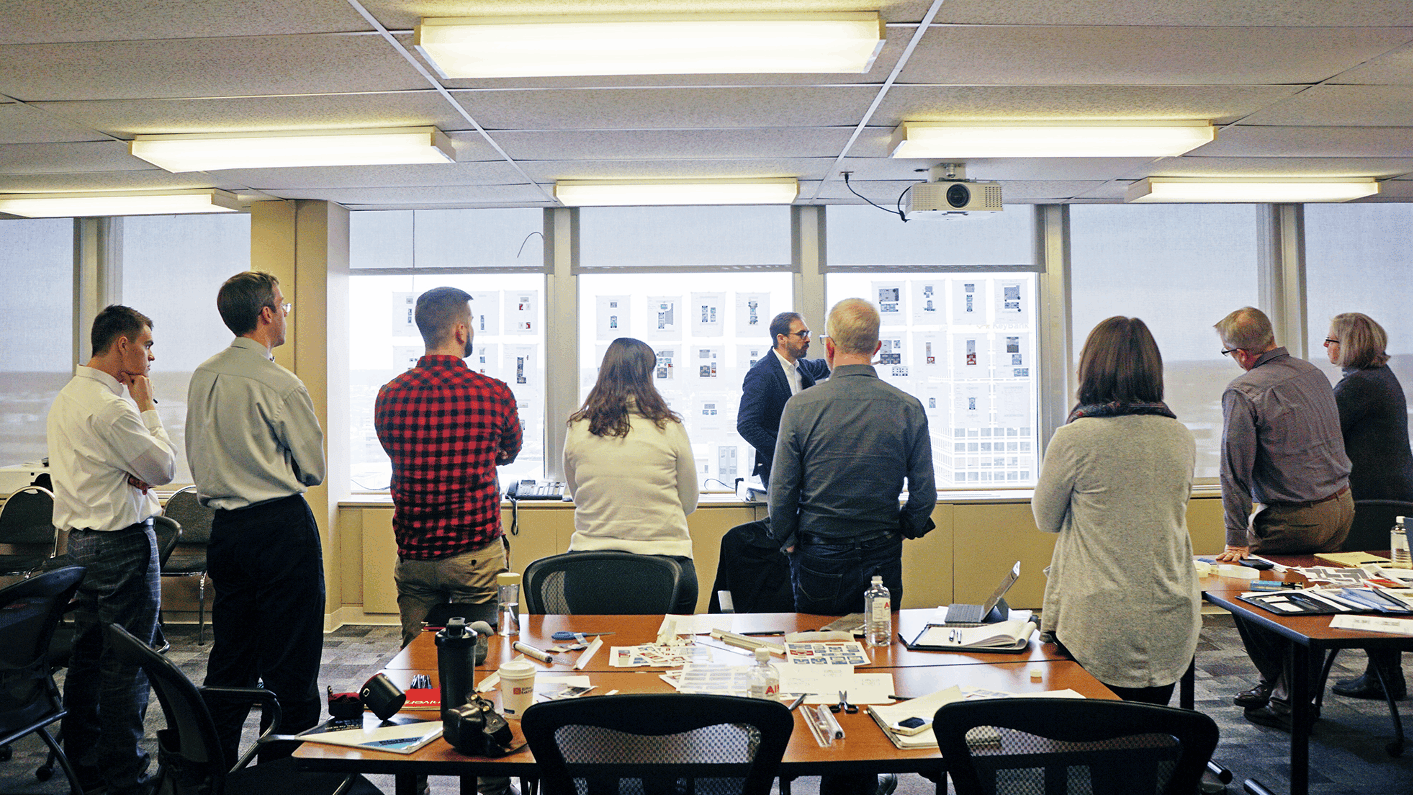 Stakeholders and city staff gathered during the South Bend code stress test workshop